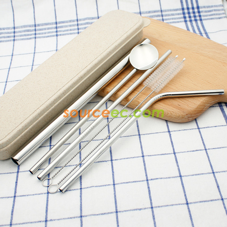 礼品订购不锈钢斜口吸管广告