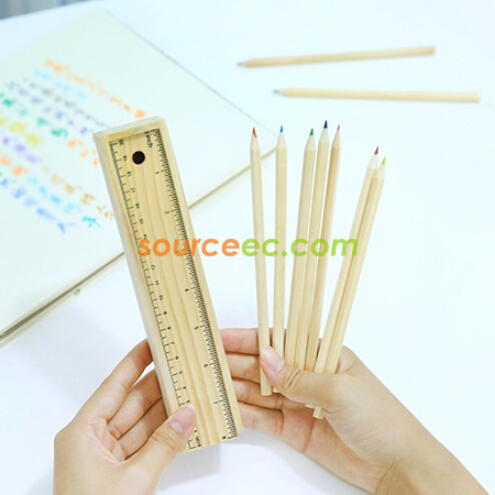 礼品订购12色木盒彩色铅笔广告
