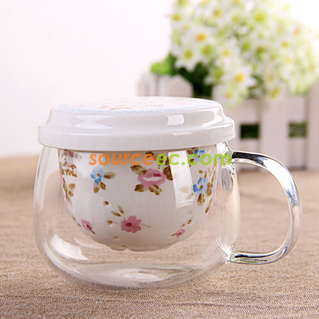 礼品订购300ML 玻璃泡茶杯广告