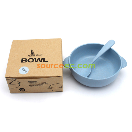 礼品订购带汤匙麦秆碗广告