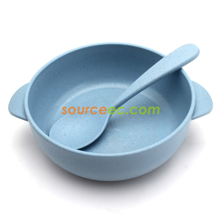 礼品订购带汤匙麦秆碗广告