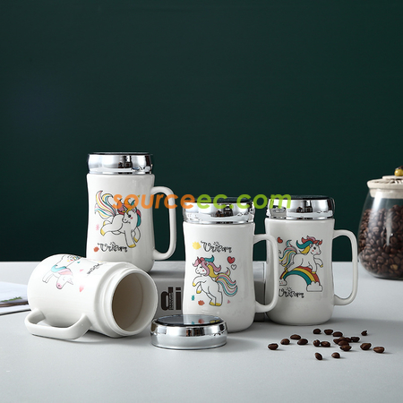 礼品订购400ML镜子盖陶瓷杯广告