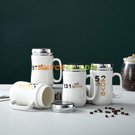 礼品订购400ML镜子盖陶瓷杯广告