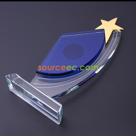 礼品订购金属星星水晶奖座广告