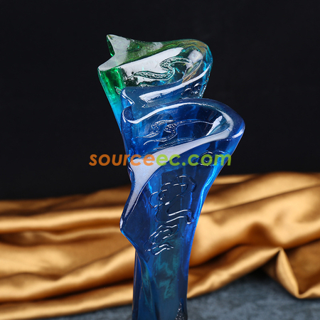 礼品订购琉璃水晶奖座广告