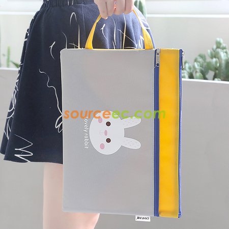 礼品订购A4双拉链便携文件袋广告