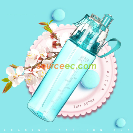 礼品订购600ML运动喷水水壶广告