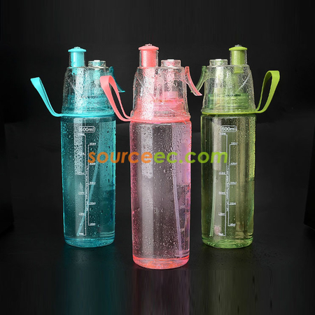 礼品订购600ML运动喷水水壶广告