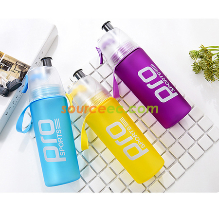 礼品订购600ML运动喷水水壶广告