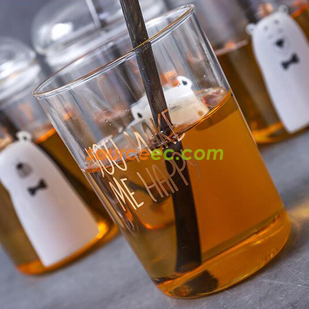 礼品订购550ML吸管玻璃杯广告