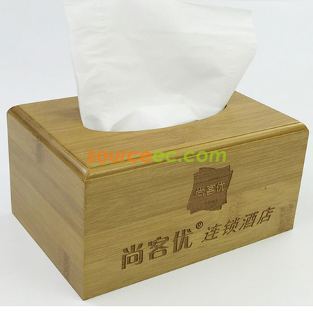礼品订购大号楠竹纸巾盒广告
