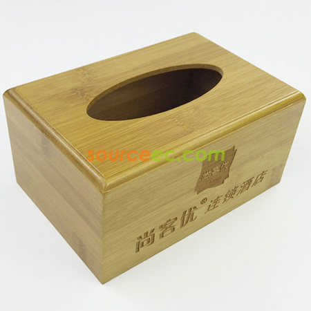 礼品订购大号楠竹纸巾盒广告