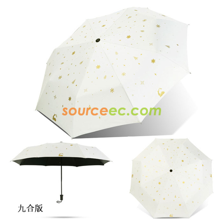 礼品订购烫金小鹿折叠雨伞广告