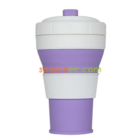 礼品订购450ML 折叠硅胶咖啡杯广告