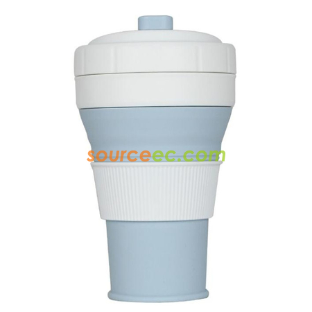 礼品订购450ML 折叠硅胶咖啡杯广告