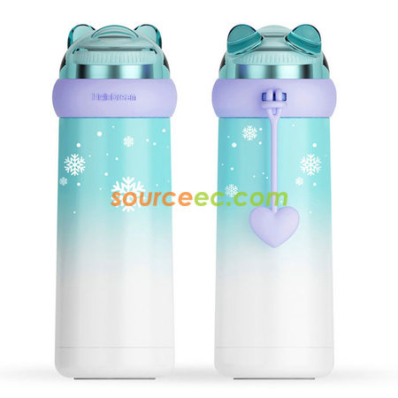 礼品订购350ML 渐变爱心熊保温杯广告