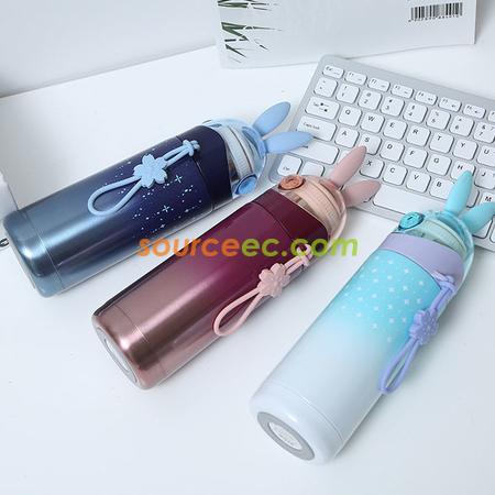 礼品订购350ML 渐变缤纷兔保温杯广告