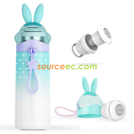 礼品订购350ML 渐变缤纷兔保温杯广告