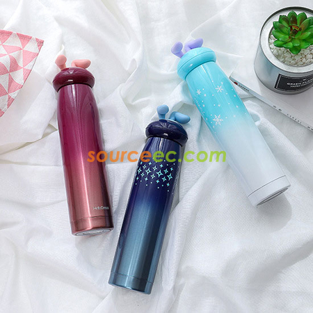 礼品订购320ML 渐变兔女郎保温杯广告