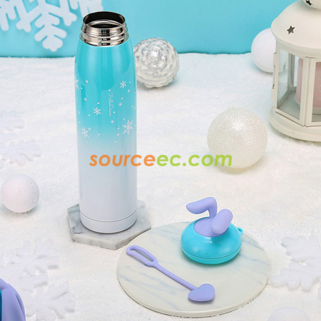 礼品订购320ML 渐变兔女郎保温杯广告
