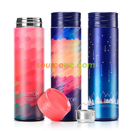 500ML 水纹盖直身不锈钢保温杯