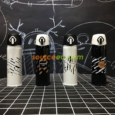 礼品订购500ML 弹跳盖不锈钢保温杯广告