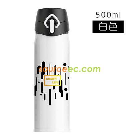 礼品订购500ML 弹跳盖不锈钢保温杯广告