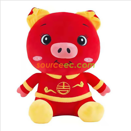 礼品订购吉祥猪毛绒玩具广告