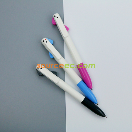 礼品订购小奶狗卡通多色圆珠笔广告