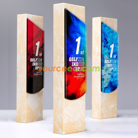 礼品订购创意大理石水晶奖杯广告