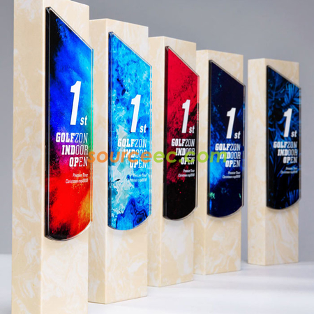礼品订购创意大理石水晶奖杯广告
