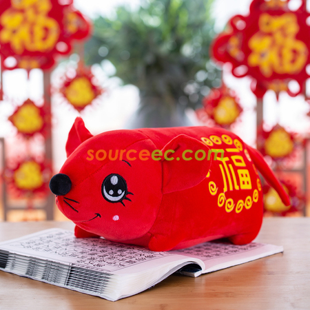 礼品订购喜庆福鼠毛绒公仔广告