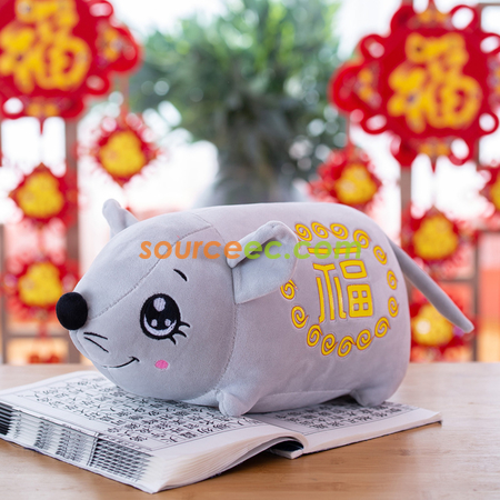 礼品订购喜庆福鼠毛绒公仔广告