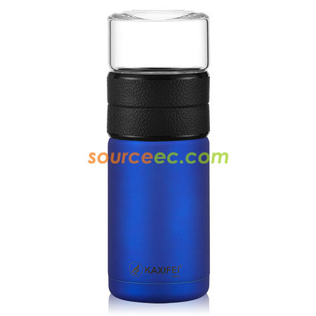 礼品订购600ML 便携式茶水分离玻璃杯广告