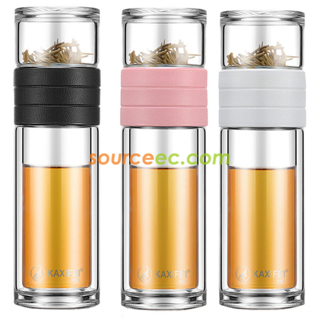 450 ML 便携式茶水分离玻璃杯