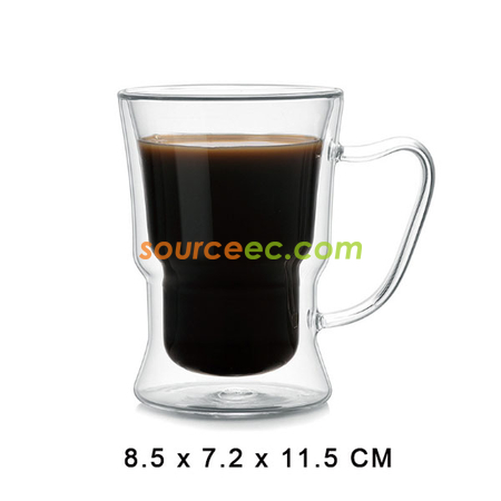 礼品订购250ML 双层玻璃杯广告