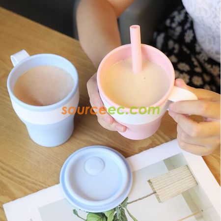 礼品订购可折叠硅膠杯广告
