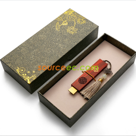 礼品订购紅木U盘广告