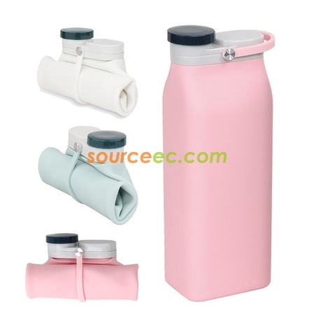 牛奶盒硅胶折叠水樽400ML-600ML