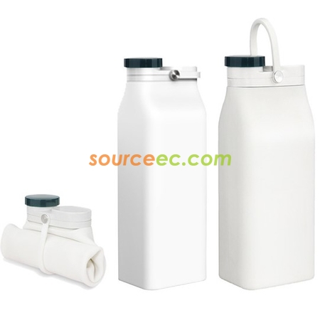 礼品订购牛奶盒硅胶折叠水樽400ML-600ML广告
