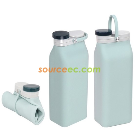 礼品订购牛奶盒硅胶折叠水樽400ML-600ML广告