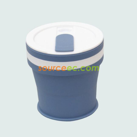 礼品订购350ML 折叠硅胶咖啡杯广告