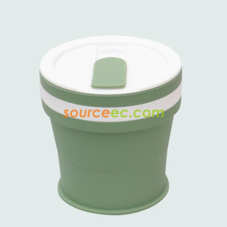 礼品订购350ML 折叠硅胶咖啡杯广告