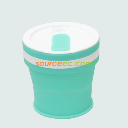 礼品订购350ML 折叠硅胶咖啡杯广告