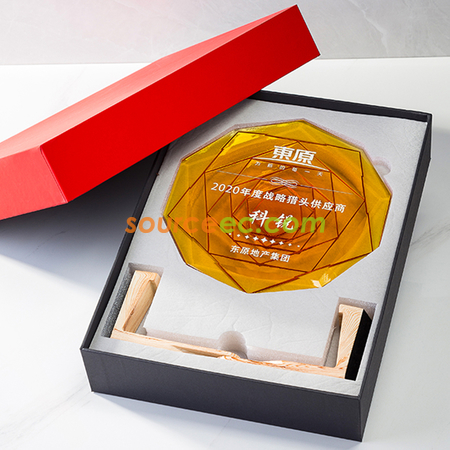 礼品订购琉璃水晶座广告
