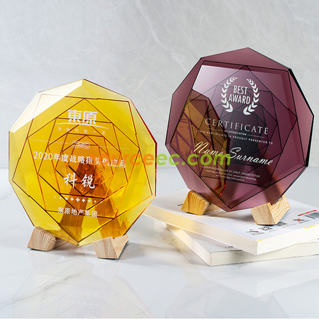 礼品订购琉璃水晶座广告