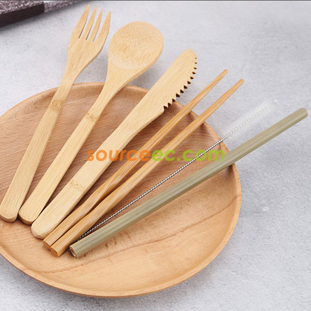 礼品订购环保袋竹制餐具套装广告