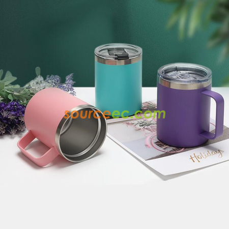 礼品订购不锈钢带手柄保温杯广告