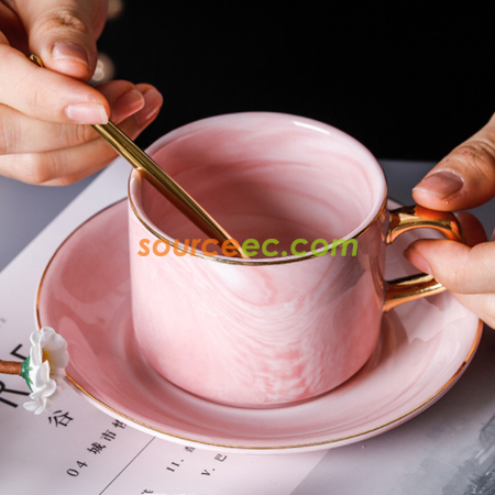 礼品订购大理石花纹陶瓷杯广告