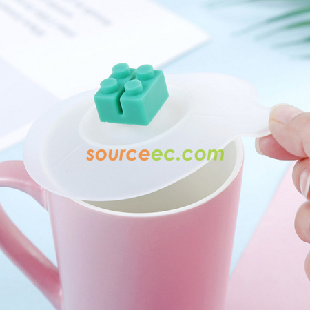 礼品订购创意积木硅胶茶杯水杯盖子广告